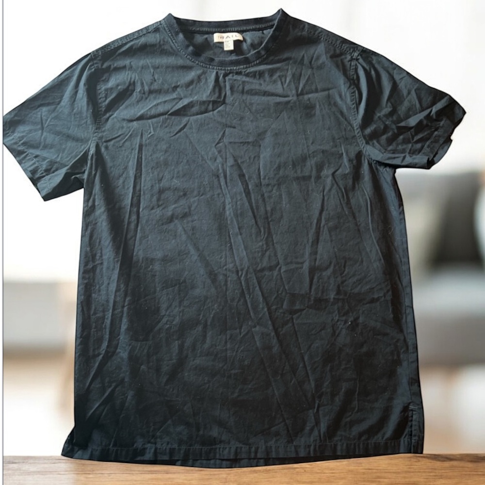 The Rail Black Cotton Crewneck‎ Tee Size S/M Short Sleeve Casual Shirt